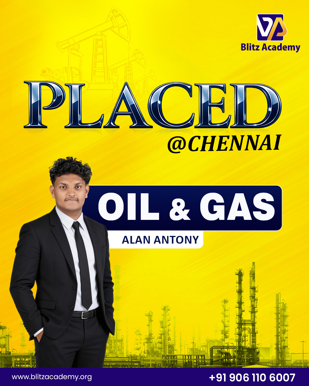 Alan Antony, placed as Oil and gas (Chennai)